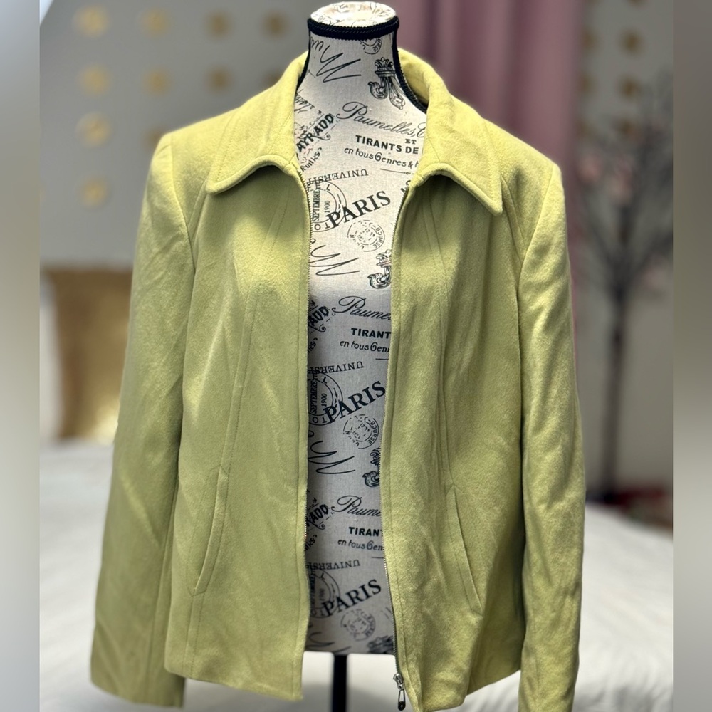 Tribal  Green Fleece Lined Blazer